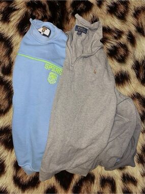 (Size S & Size XL) by Ralph Lauren Gray Quarter-Zip Pullover & SPERGO PULLOVER